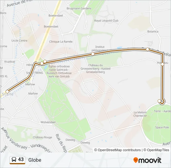 43 Bus Line Map