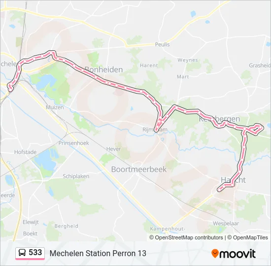 533 Bus Line Map