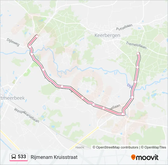 533 Bus Line Map