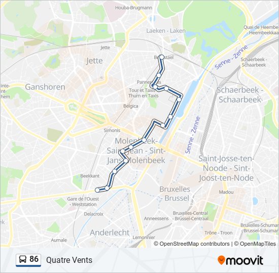 Bus 86 Route Map 86 Route: Schedules, Stops & Maps - Quatre Vents (Updated)