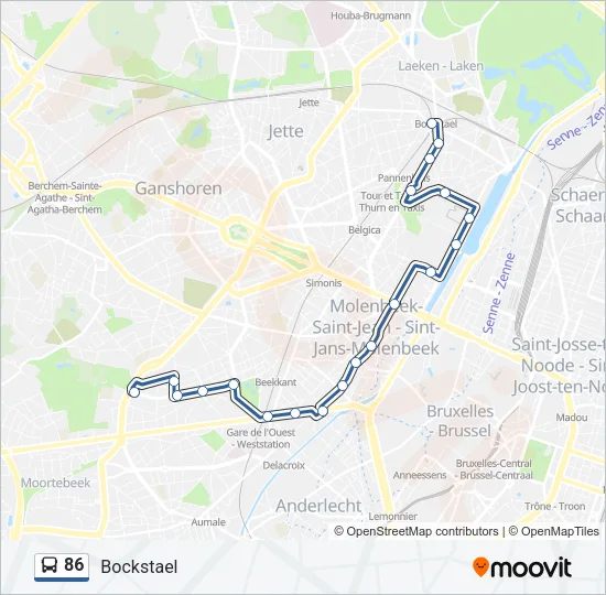 86 Bus Line Map
