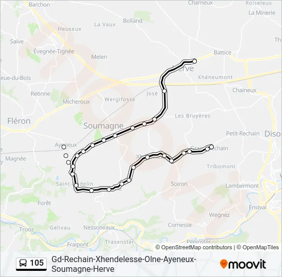 105 Bus Line Map