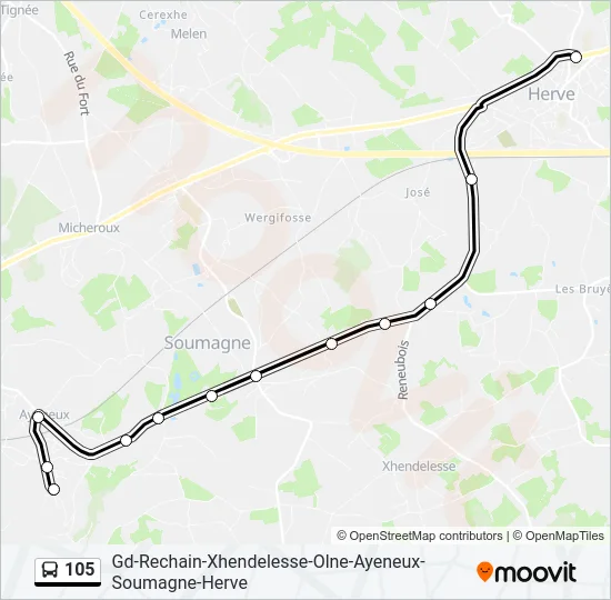 105 Bus Line Map