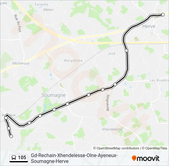 105 Bus Line Map