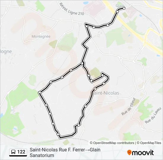 122 Bus Line Map