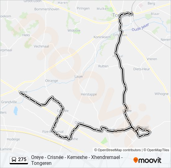 Plan de la ligne 275 de bus