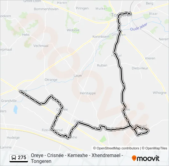 275 Bus Line Map