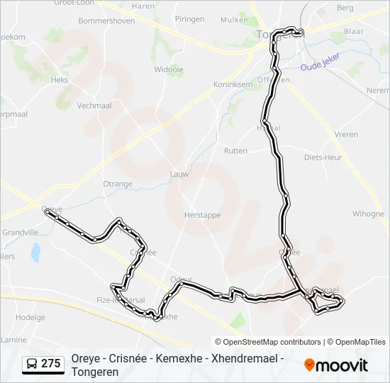 275 Bus Line Map