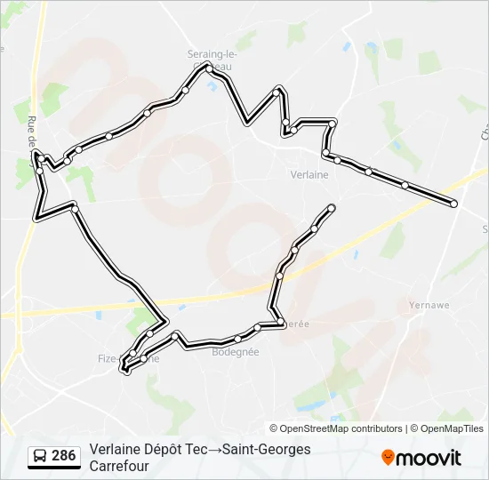 286 Bus Line Map
