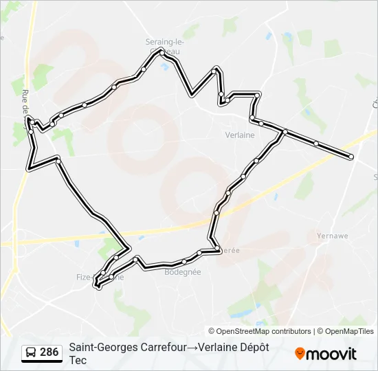 286 Bus Line Map