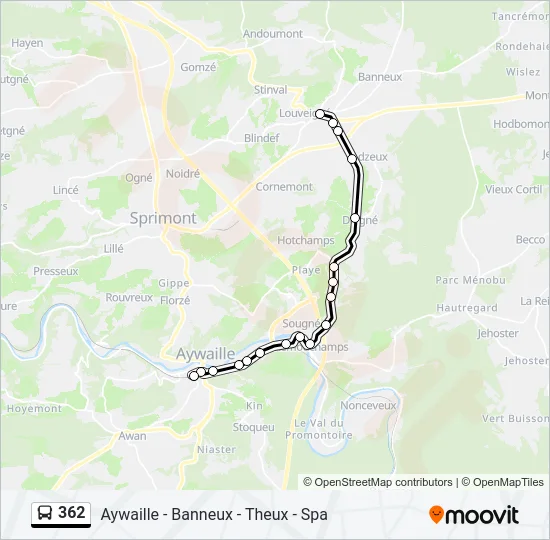 362 Bus Line Map