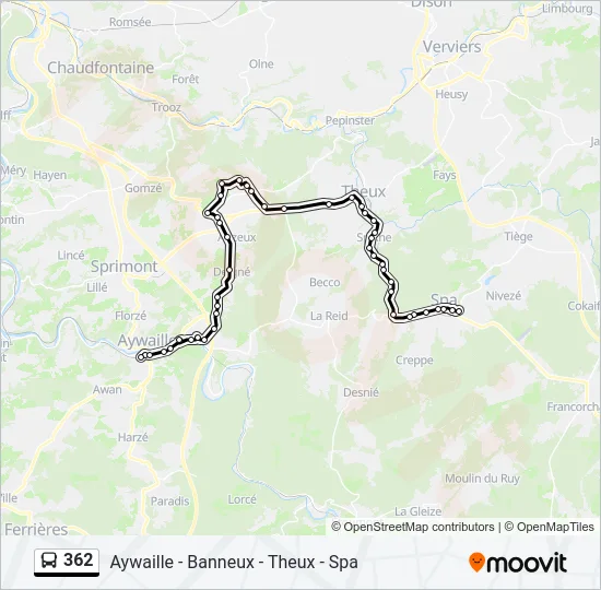 362 Bus Line Map