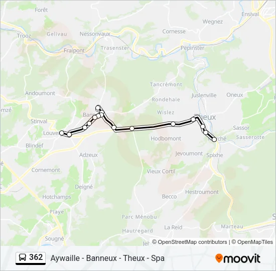 362 Bus Line Map