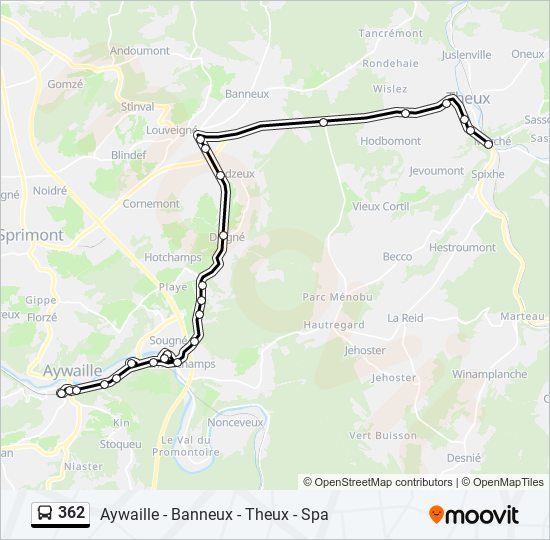 362 bus Line Map