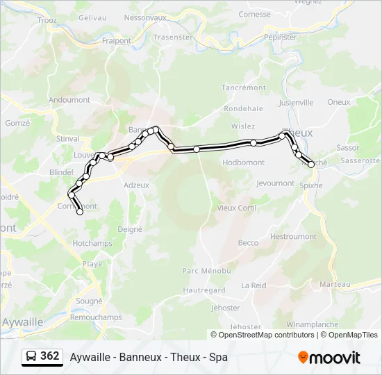 362 Bus Line Map
