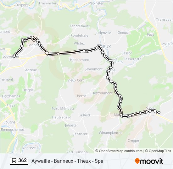 362 bus Line Map