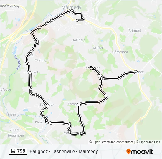 795 Bus Line Map