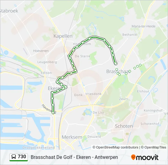 730 Bus Line Map