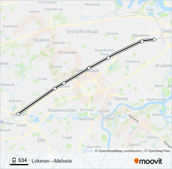 S34 Train Line Map