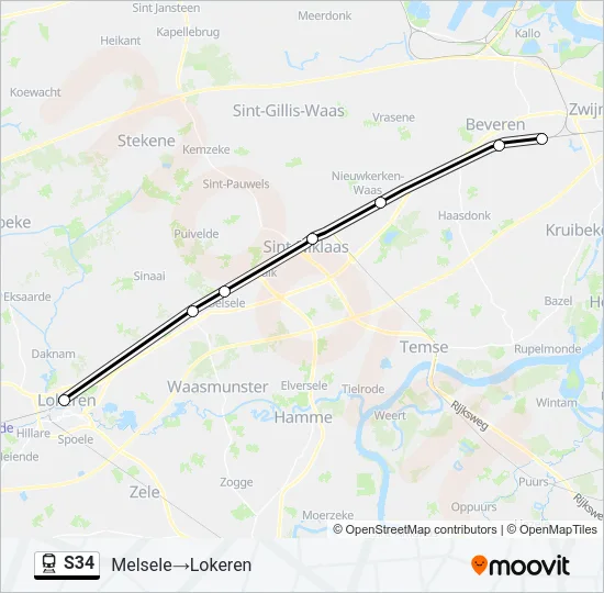 S34 Train Line Map