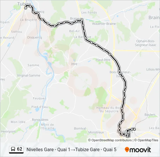 62 Bus Line Map