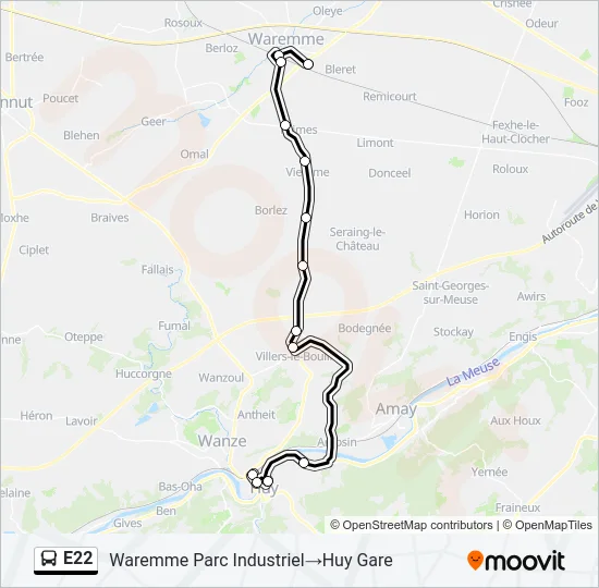 E22 Bus Line Map