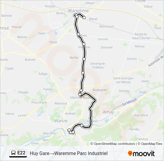 E22 Bus Line Map