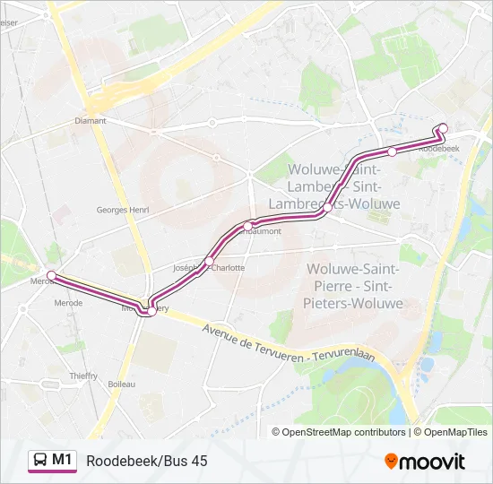 M1 Bus Line Map