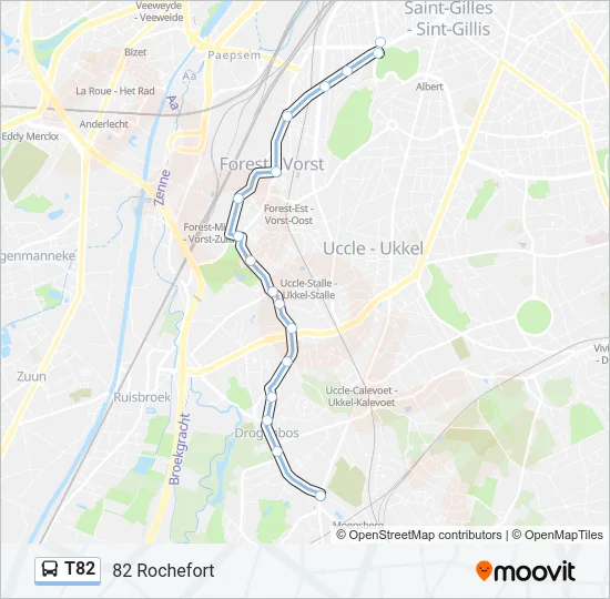 T82 Bus Line Map