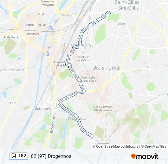 T82 Bus Line Map