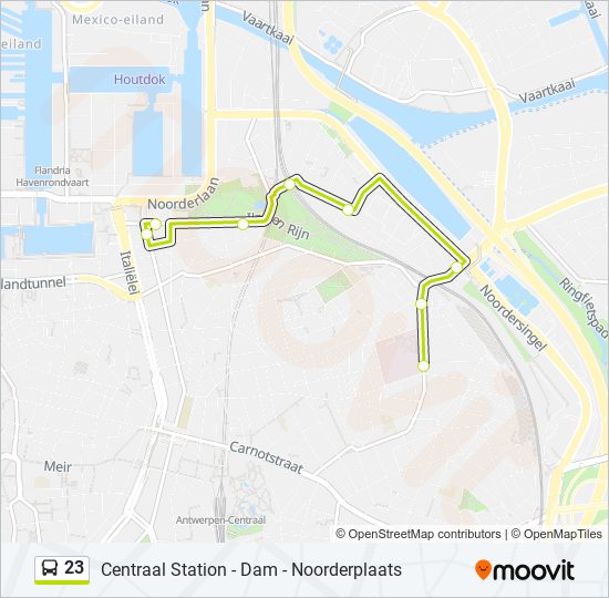 Plan de la ligne 23 de bus