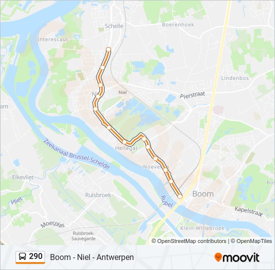 290 bus Line Map