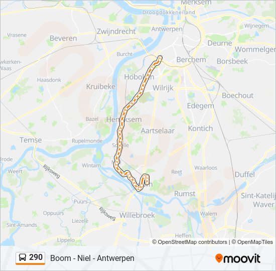 290 bus Line Map