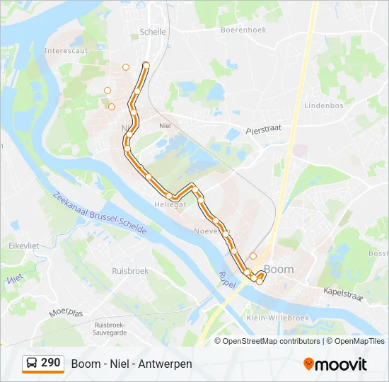 290 Bus Line Map