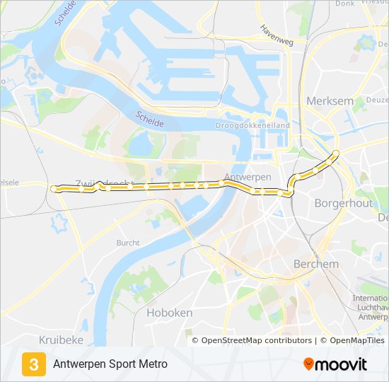 Het beste Teken brug 3 Route: Schedules, Stops & Maps - Antwerpen Sport Metro (Updated)