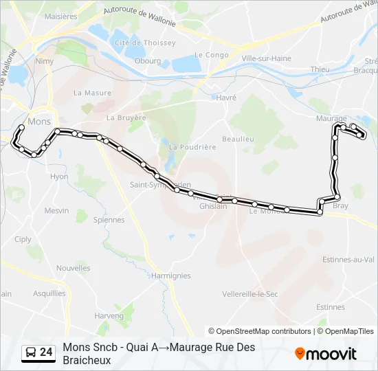 24 Bus Line Map