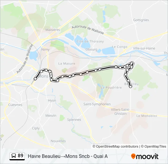 89 Bus Line Map