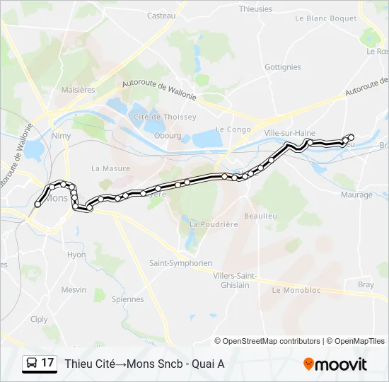 17 Bus Line Map