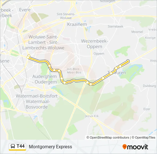 T44 Bus Line Map