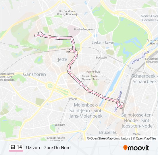 14 bus Line Map