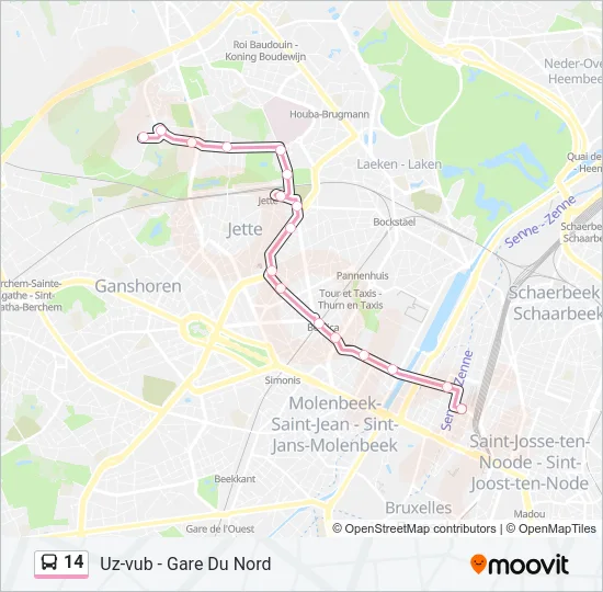 14 Bus Line Map