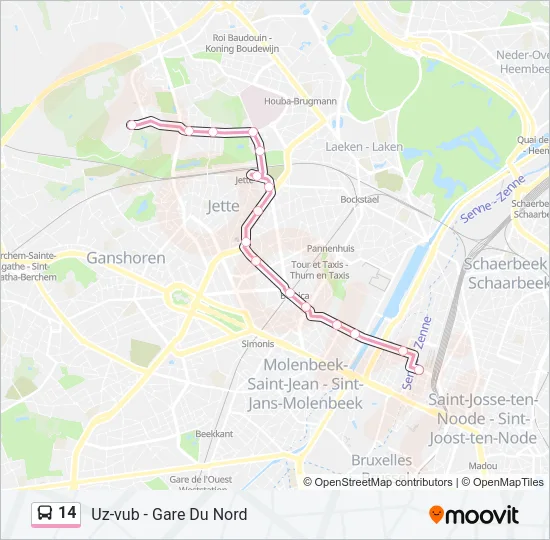 14 Bus Line Map