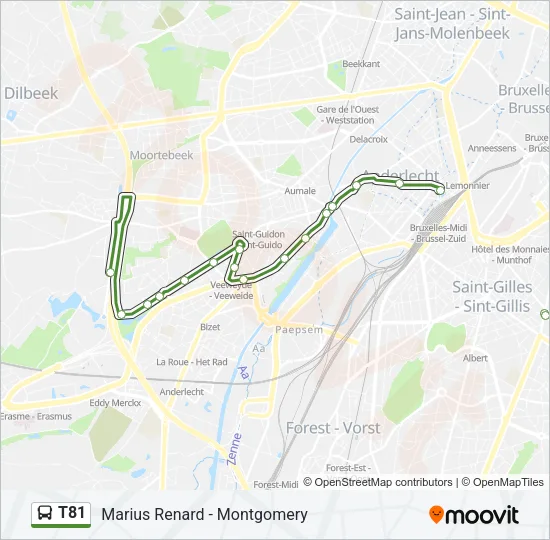 T81 Bus Line Map