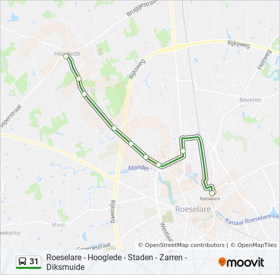 Zenuw Verdeelstuk klein 31 Route: Schedules, Stops & Maps - Hooglede Dorp (Updated)