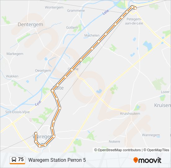 Plan de la ligne 75 de bus