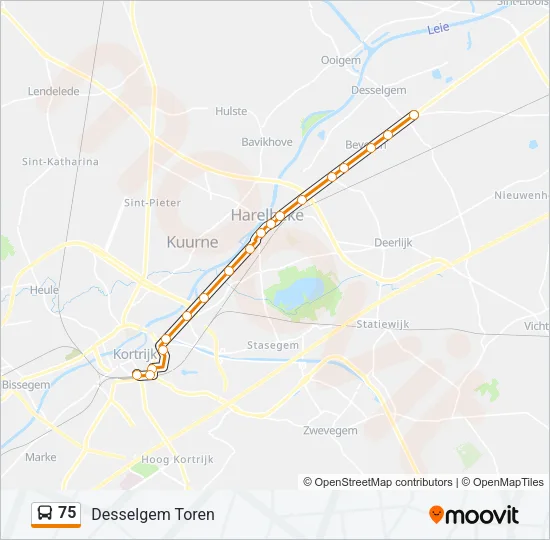75 Bus Line Map