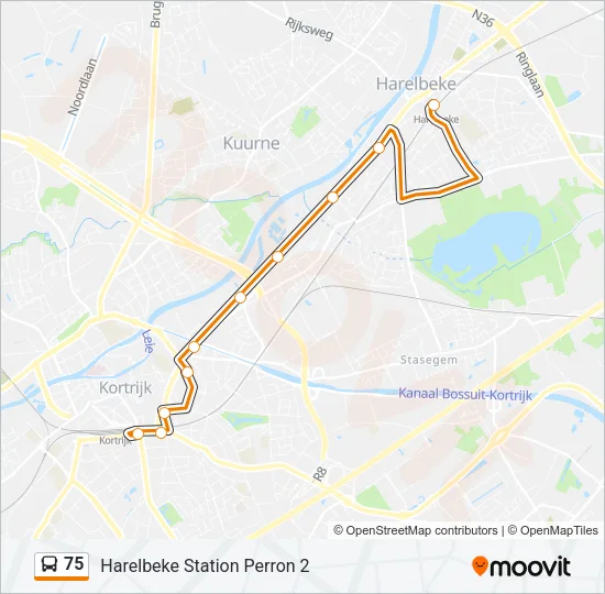 75 Bus Line Map