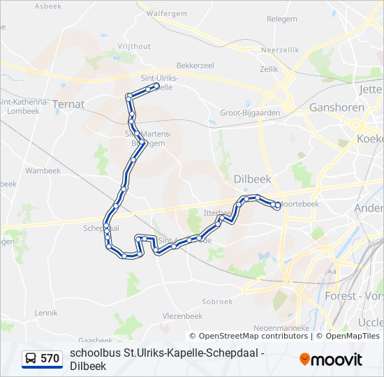 Plan de la ligne 570 de bus