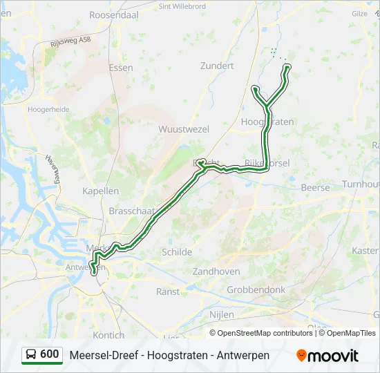 600 Bus Line Map