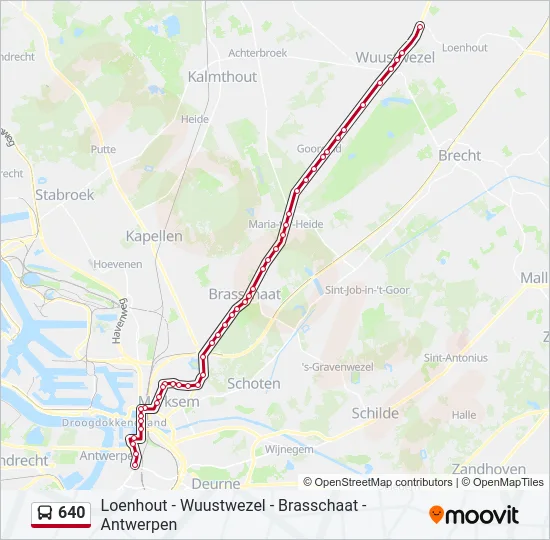 640 Bus Line Map